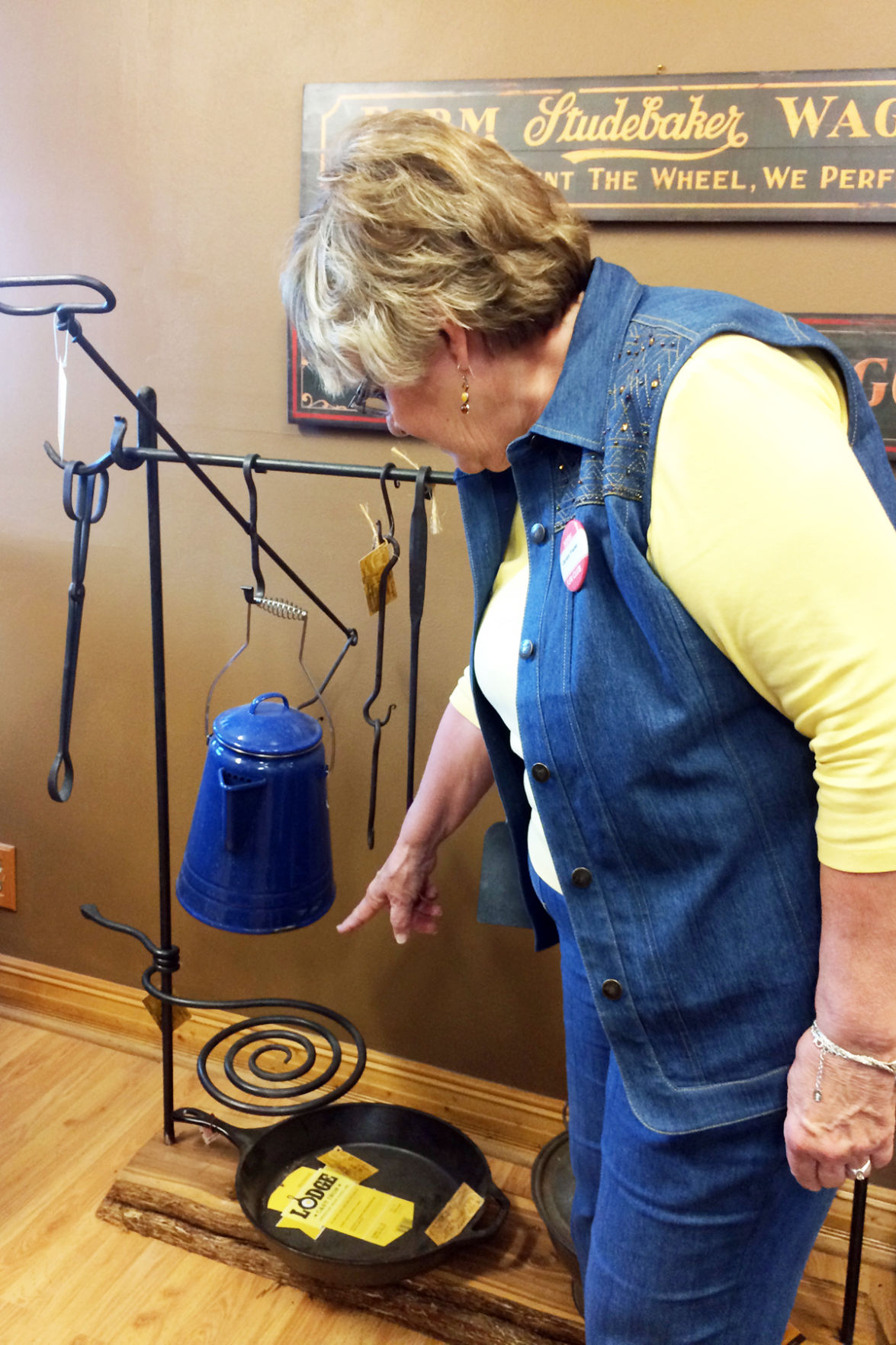 114 Carolyn Frazier discovers other items made at the Wagon & Wheel Shop.JPG